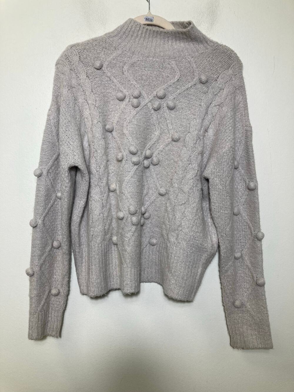 RD Style Light Gray Turtleneck Pom Sweater Sz M